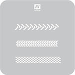 055-706632 - 1/35 -  Schablone, Reifen-Spuren